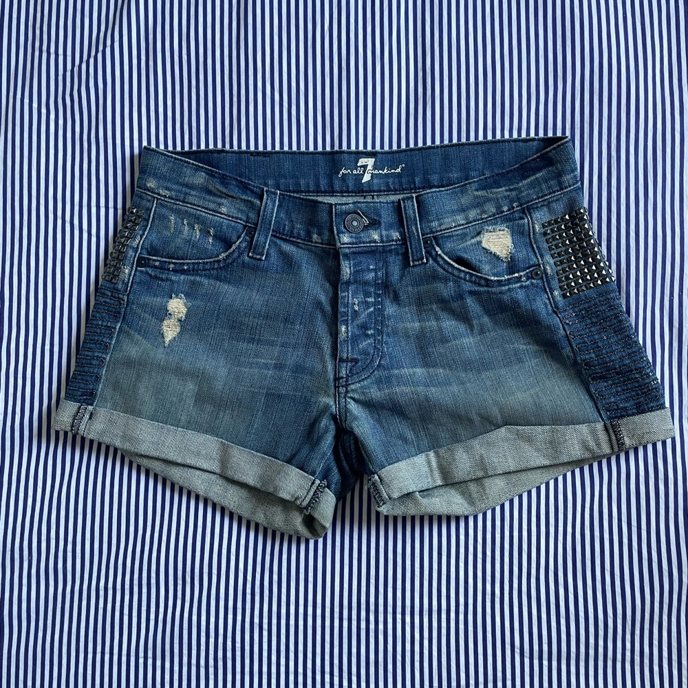 7 for all mankind micro denim shorts